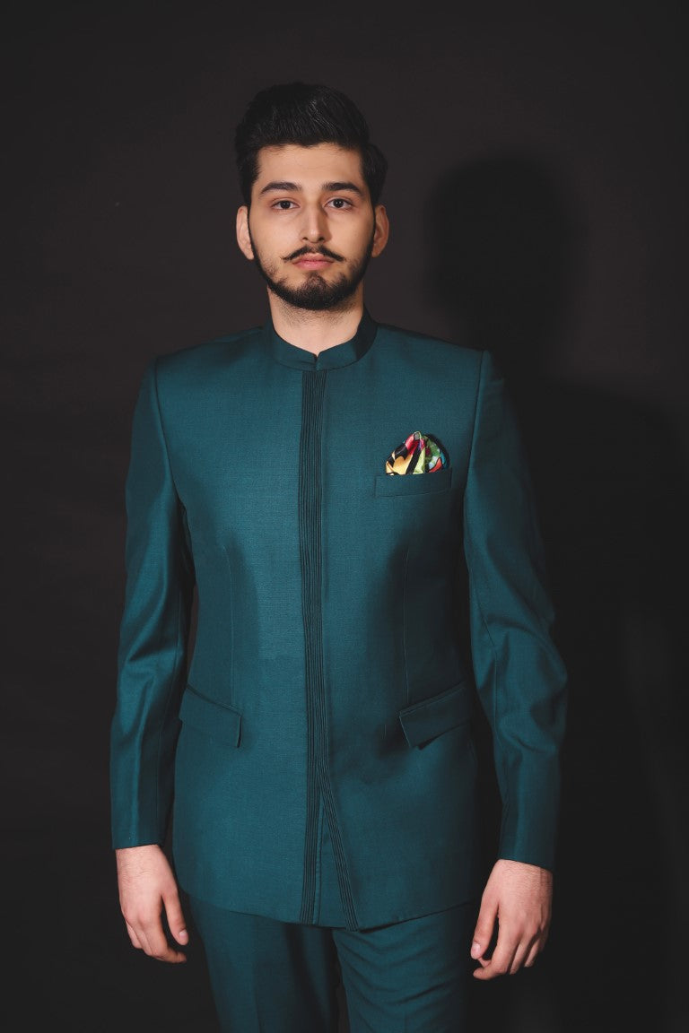 TEAL BANDHGALA