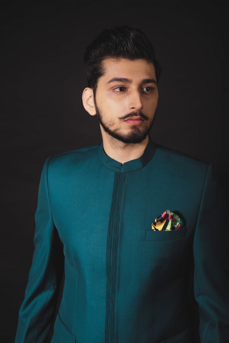 TEAL BANDHGALA